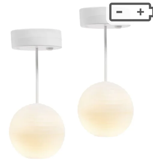 Chinesische Hängelampen von Lundby für das Puppenhaus, 2er-Set mit LED-Beleuchtung