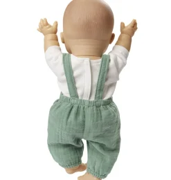 Heless-Latzhose mit T-Shirt für Gordi-Puppen / Salbeigrün