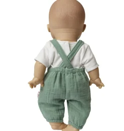 Heless-Latzhose mit T-Shirt für Gordi-Puppen / Salbeigrün