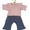 Hollie-Kleidungsset für Gordi-Puppen / Schlagjeans mit rosa Hemd