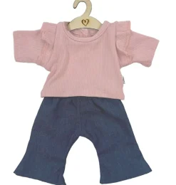 Hollie-Kleidungsset für Gordi-Puppen / Schlagjeans mit rosa Hemd