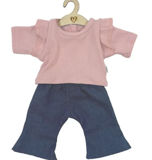 Hollie-Kleidungsset für Gordi-Puppen / Schlagjeans mit rosa Hemd