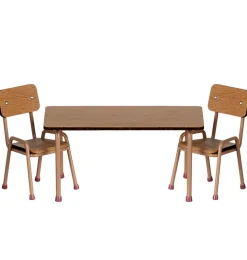 Maileg Set Tisch mit zwei Stühlen für die Mäuse / dunkles Pulver