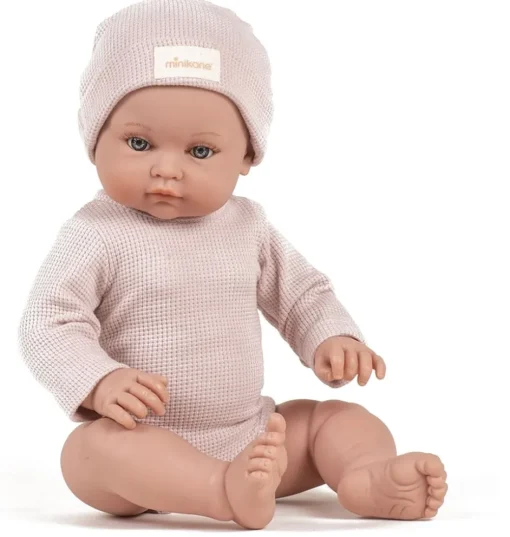 Minikane Bambinis – Ensemble mit langen Ärmeln, Andréa et bonnet und nid d'abeille pétale