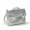 Minikane-Schultasche für die Gordi-Puppen / silbernes Kunstleder